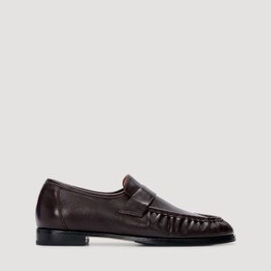 Bared Chauna Brown Leather Ruched Loafer Flats Women Slip On NWB